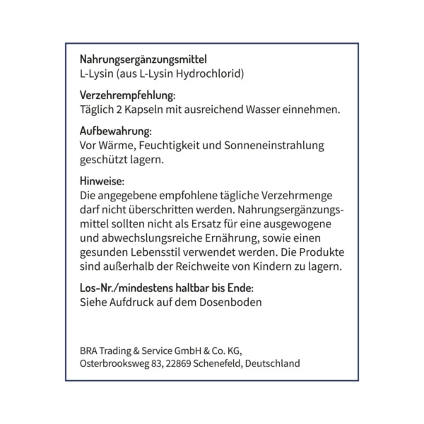 L-LYSIN HYDROCHLORID KAPSELN, HOCHDOSIERT - VEGAN - Image 4