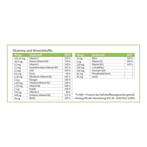 NATÜRLICHES MULTIVITAMIN MIT VITAMIN B KOMPLEX UND MINERALIEN - VEGAN - Image 4