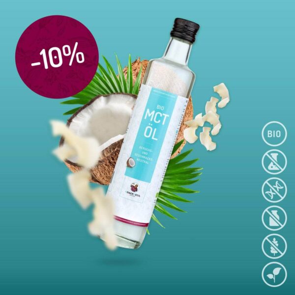 BIO MCT-ÖL AUS 100% KOKOSÖL OHNE ZUSATZSTOFFE - 500ML